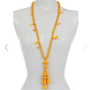 Kate Spade ♠️ Yellow Beaded Tassel Necklace